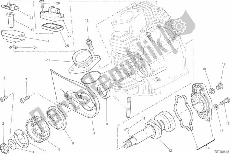 Todas las partes para Testa Orizzontale - Distribuzione de Ducati Scrambler Cafe Racer 803 2018